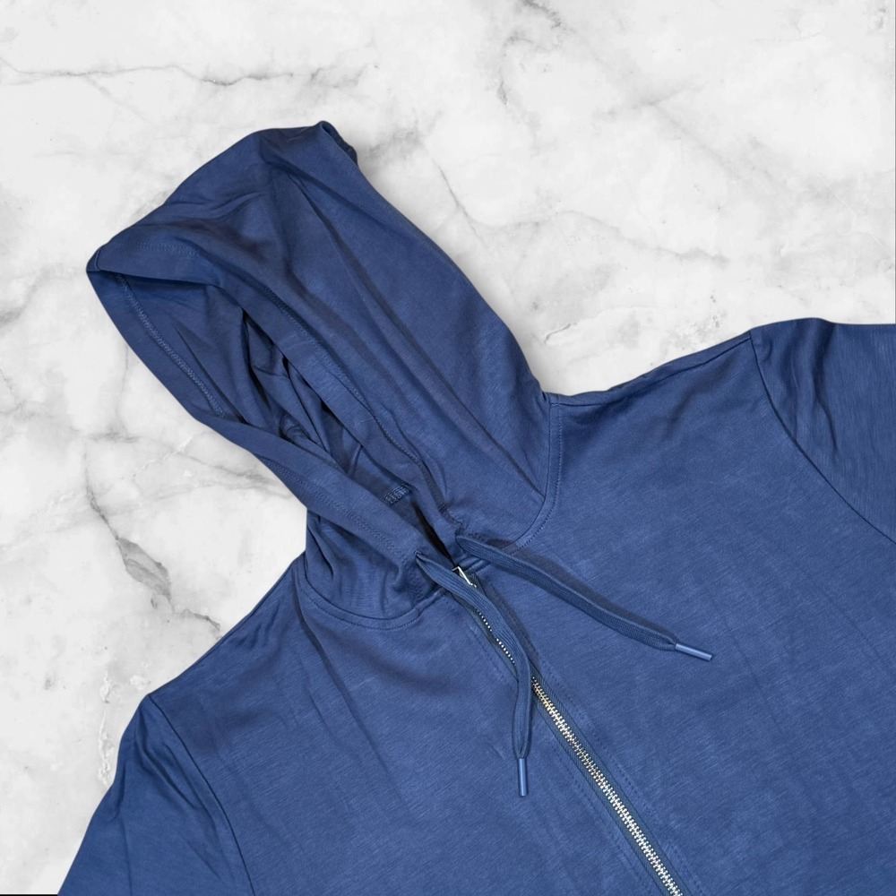 SOFTIES‎ Mens Zip Hoodie Indigo Blue Lightweight Comfort Size M